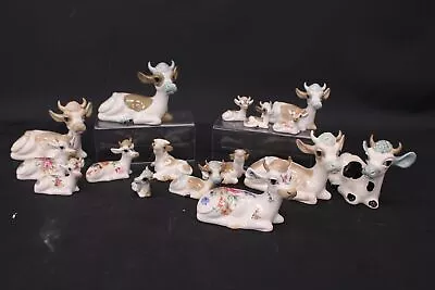 Buy Approx. 16 X SZEILER Assorted Hand Crafted DAIRY COW Ceramic ORNAMENTS -B77 • 23£