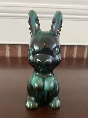 Buy Blue Mountain Pottery Rabbit Figurine 6.75 In. Bunny Sculpture Green Glaze • 17.29£