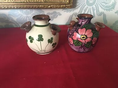 Buy 2 Longpark Udder Style Torquay Ware Vases • 5£