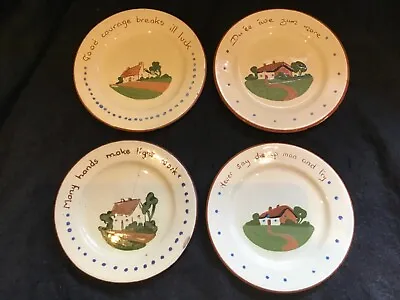 Buy Vintage Dartmouth Pottery Devon Motto Ware 4 X 6.25” Side Plates. • 12.50£