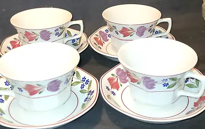 Buy Adams Old Colonial Tea Cups And Saucers X4 Vintage 1980s • 18£