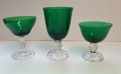 Buy VTG Set 3 Assorted Fostoria Colonial Dame & Victorian Empire Green Glass • 26.89£