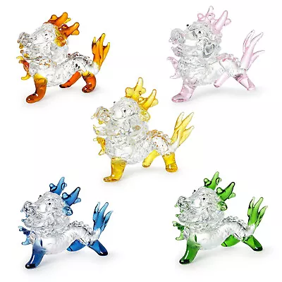 Buy 5Pcs Crystal Mini Dragon Figurine Collectible Glass Animal Ornament Home Decor • 22.79£