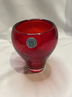 Buy WHITEFRIARS RUBY RED VASE Made In England Rare Design • 50.58£