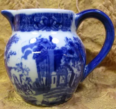 Buy Victoria Ware Ironstone Flow Blue 5 H Small Pitcher/large Creamer Old World Town • 9.46£