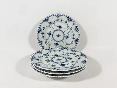 Buy 4x Royal Copenhagen Blue Fluted Full Lace 1087 Dessert Plates Diameter 17,5 Cm • 186.29£