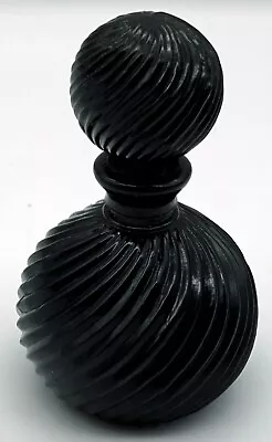 Buy Black Amethyst Glass Perfume Bottle Spiral Ribbed Design ~ Video • 23.71£