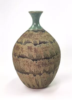Buy Superb Studio Pottery Flared Top Vase With Layered Glaze Stamped • 90£
