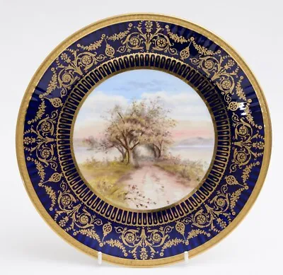 Buy Antique Wedgwood China Hand Painted Dessert/Cabinet Plate Rural Lane & Trees • 99.99£