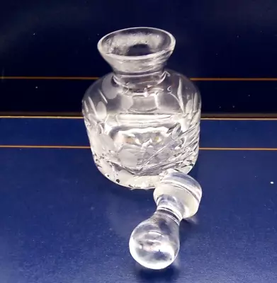 Buy Lovely Vintage Floral Cut Crystal Glass Perfume Bottle / Toilet Water 9 Cm • 7£