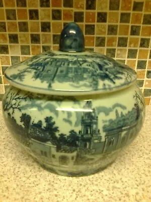Buy Victoria Ware Flow Blue Lidded Urn Vase Italian Scenes • 13.49£