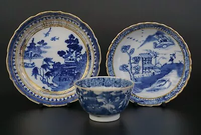 Buy Set Antique Chinese Blue And White Porcelain Tea Bowl & Saucer 18th C QING • 4.20£