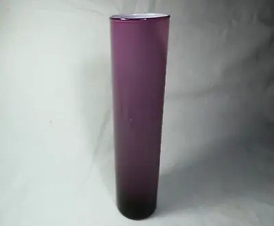 Buy Vintage Swedish / Scandinavian Purple Art Glass Vass White Lined • 28£