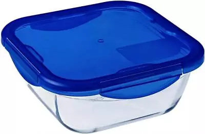 Buy PYREX Cook & Go Airtight Glass Food Storage Containers With Blue Plastic Lid • 13.21£