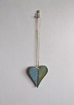 Buy Handmade Stained Glass Hanging Heart In 2 Halves, Soft Shades • 2.75£