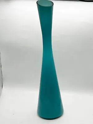 Buy Swedish Turquoise Glass Vase By Gunnar Ander Elme Glasbruk 1960s • 28.99£