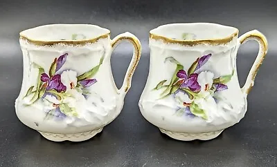 Buy Two Really Pretty Antique Limoges Bourganeuf Porcelain Chocolate Cups • 45£