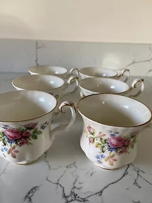 Buy 6 Royal Albert Moss Rose Coffee Cups  2nd Quality • 11.99£