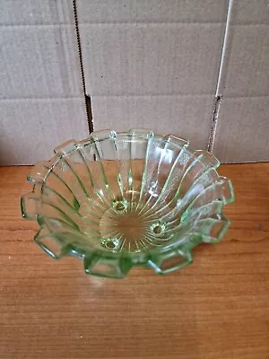 Buy Art Deco Green Glass Bowl Great Condition • 10£