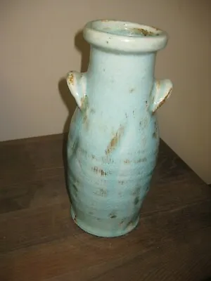 Buy  Two Handle Light Blue Ceramic Distress Vase Pitcher Jug 12  High • 28.77£