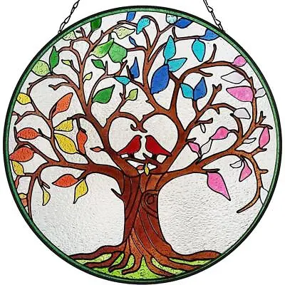 Buy Stained Glass Window Hanging Suncatcher For Window Handcrafted Glass Panel Deco> • 7.26£