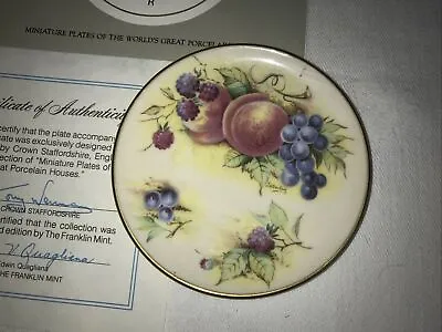 Buy Staffordshire Orchard Glory Decorative Plate 7.75cm Franklin Mint • 4.99£