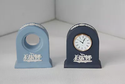 Buy Wedgwood Dark Blue Jasperware  Small Mantle Clock With Spare Casing • 30£
