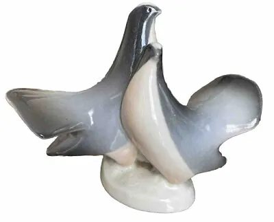 Buy SZOLNAY PECS Hungary Designer Andras Sinko Signed Doves Pigeon Figurine 1960s • 20£