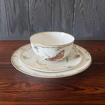 Buy Rare Antique Royal Copenhagen Art Nouveau Porcelain Cup Trio Butterfly Tea Cup • 627.34£