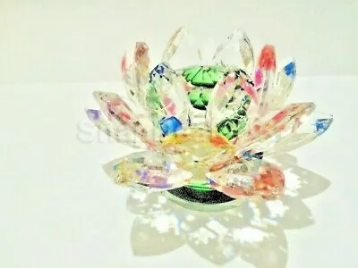 Buy Large Crystal Cut Multi Lotus Flower Ornament With Gift Box For Christmas Xmas_u • 19.81£