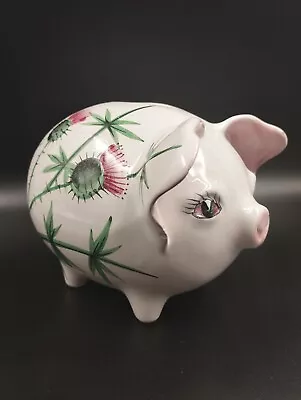 Buy Wemyss/Plichta Pottery Style Piggy Bank Thistle Design Medium Sized • 9£