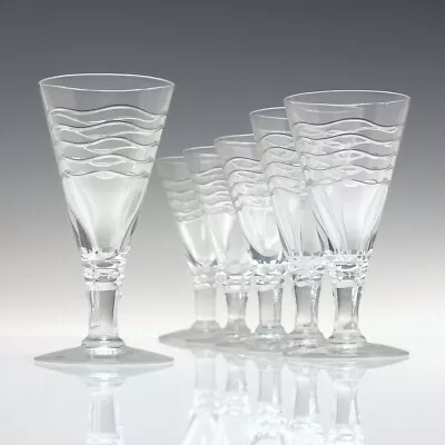 Buy Six Herbert Webb For Webb Corbett Art Deco Wave Pattern Glasses C1930-32 • 119£