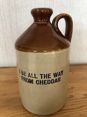 Buy Glazed Stoneware Flagon - ‘I Be All The Way From Cheddar’ 8” High • 10£