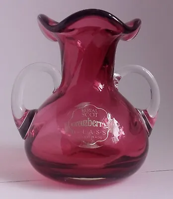 Buy Royay Scot Handmade Cranberry Glass Small Two Handled Vase • 5£