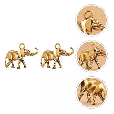 Buy  2 Pcs Elephant Ornament Mini Sculpture Animal Model Decorations • 9.15£