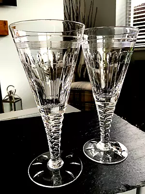 Buy Pair Of Stuart Crystal Cut Long Stemmed Large Wine/Champagne Flutes • 75£