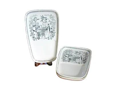Buy Set Of 3 Arabia Finland EMILIA Snack Tray Or Plate ONLY • 237.06£