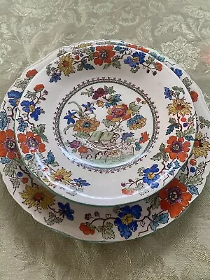 Buy Masons Ironstone Green Bible Floral Antique Iron Ware China Made In England 7 Pc • 84.52£