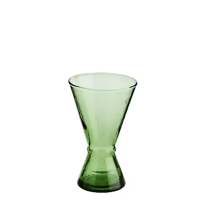 Buy 1 Green Recycled Wine Glass, Rustic Chunky Glassware, Ethical Beldi Drinkware • 14£