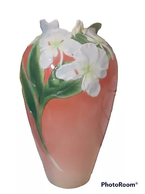Buy Franz Collection Sculptured  Porcelain Iris Vase 11.5  Artist Signed • 71.93£
