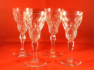 Buy Stunning Antique Scallop Cut Lead Crystal Wine Glasses With Faceted Stems C1820 • 60£