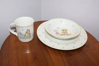 Buy Mikasa Teddy Children's 3-piece Place Setting Dinner Set Ceramic Bowl Plate Mug • 25.57£
