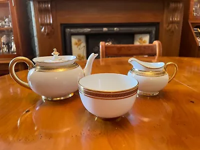 Buy Antique Cauldon White And Gold Greek Key Design Bachelor Tea Set • 35£
