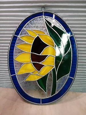 Buy Vintage Sunflower Stained Glass Collectible Suncatcher. Window Hanger 12  X 9  • 17.92£