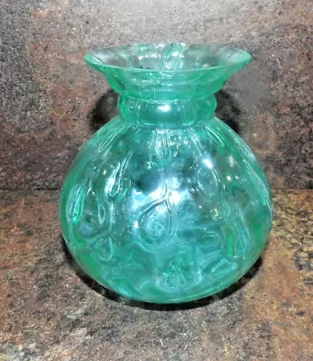 Buy Beautiful Pressed French Glass Vase Green • 20£