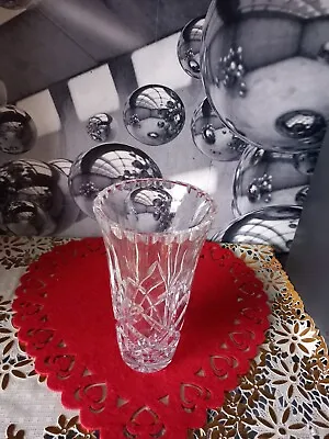 Buy Vintage Clear Lead Crystal Cut Glass Vase Beautiful Home Decor • 18£
