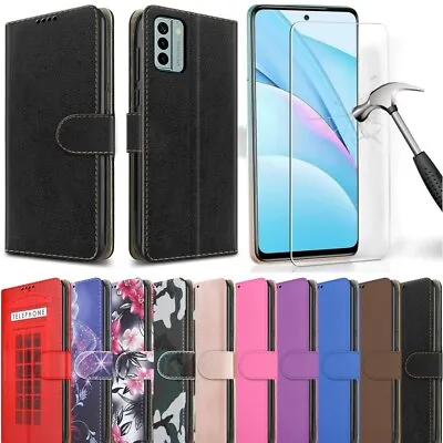 Buy For Nokia G42 5G Case, Slim Leather Wallet Flip Stand Phone Cover + Screen Glass • 5.95£