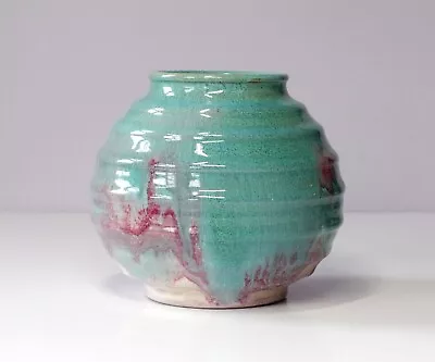 Buy SAMUEL SAUNDERS Isle Of Wight Studio Pottery : Art Deco Ribbed Vase, C1930s • 19.99£