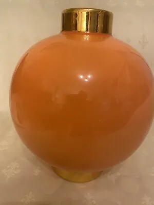 Buy Rare Large Vintage Scandinavian Style Ceramic/pottery Pedestal Ball Vase Orange • 99.99£