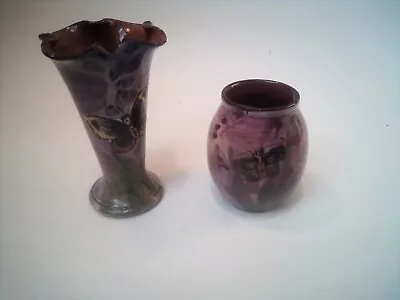 Buy Lemon & Crute Pottery Torquay POTTERY  2 Butterfly Vases  10 Cm • 10£